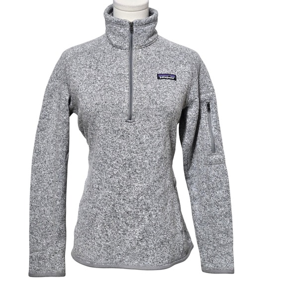 Patagonia Sweater Womens Medium Gray Quarter Zip Better Sweater Fleece Pullover - Picture 1 of 14